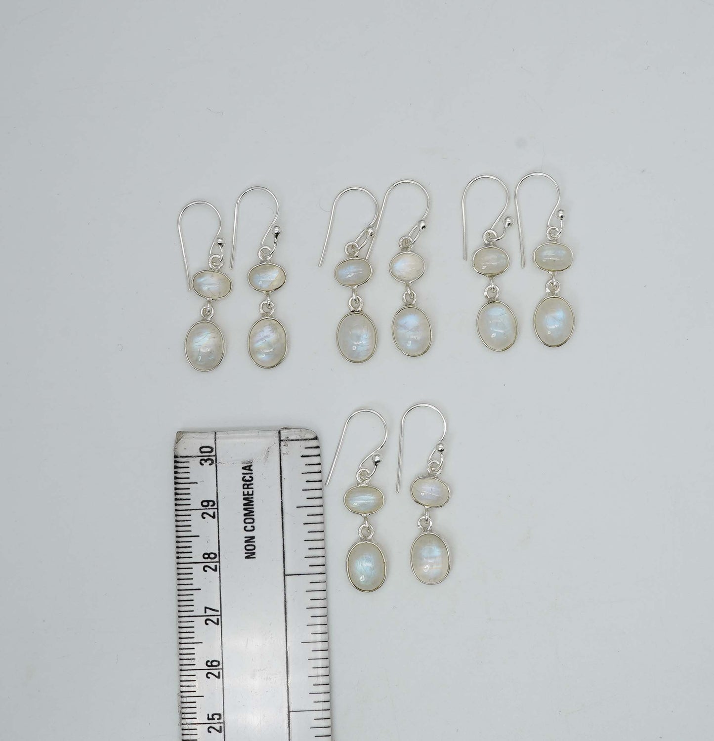 Wholesale 925 4PR Sterling Silver White Rainbow Moonstone Hook Earring Lot