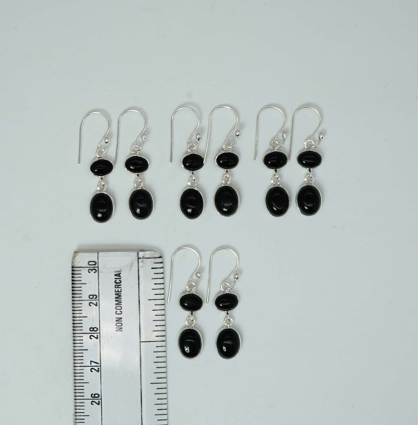 Wholesale 925 4PR Solid Sterling Silver Black Onyx Hook Earring Lot