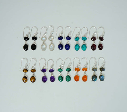 Wholesale 925 10PR Solid Sterling Silver Black Onyx Mix Hook Earring Lot