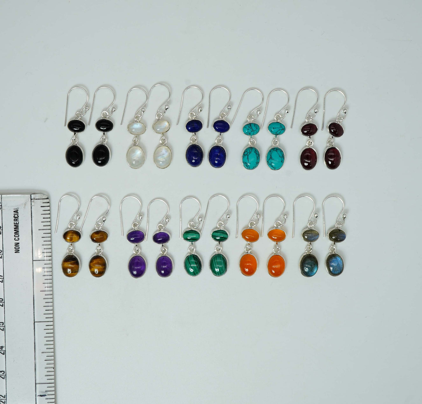 Wholesale 925 10PR Solid Sterling Silver Black Onyx Mix Hook Earring Lot