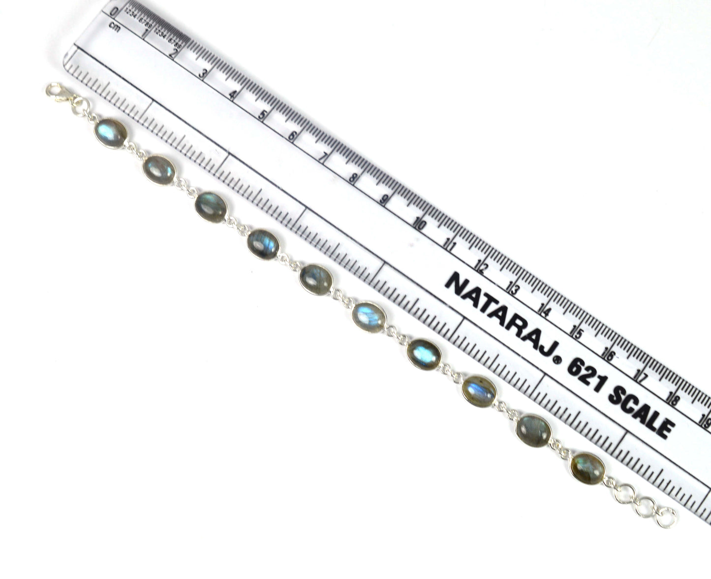 925 SOLID STERLING SILVER LABRADORITE HANDMADE BRACELET - 8 INCH