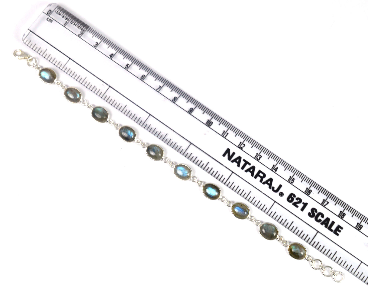 925 SOLID STERLING SILVER LABRADORITE HANDMADE BRACELET - 8 INCH