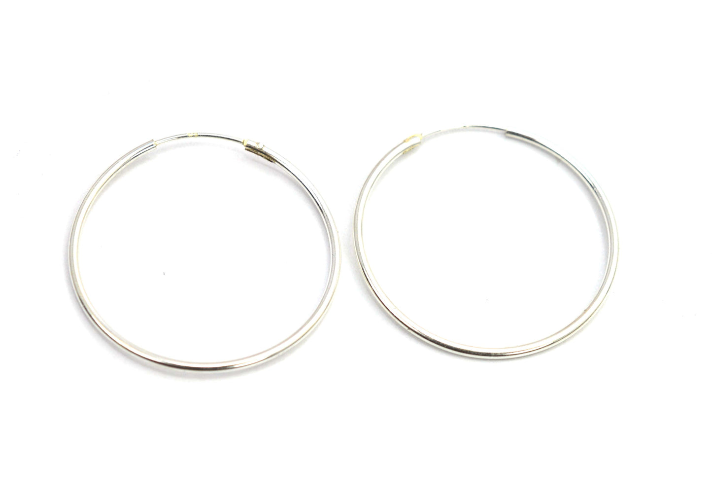 925 SOLID STERLING SILVER PLAIN HOOP EARRING- 3 CM