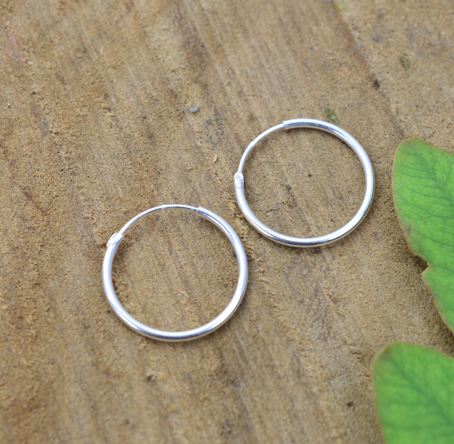 925 SOLID STERLING SILVER PLAIN HOOP EARRING -1.8 CM