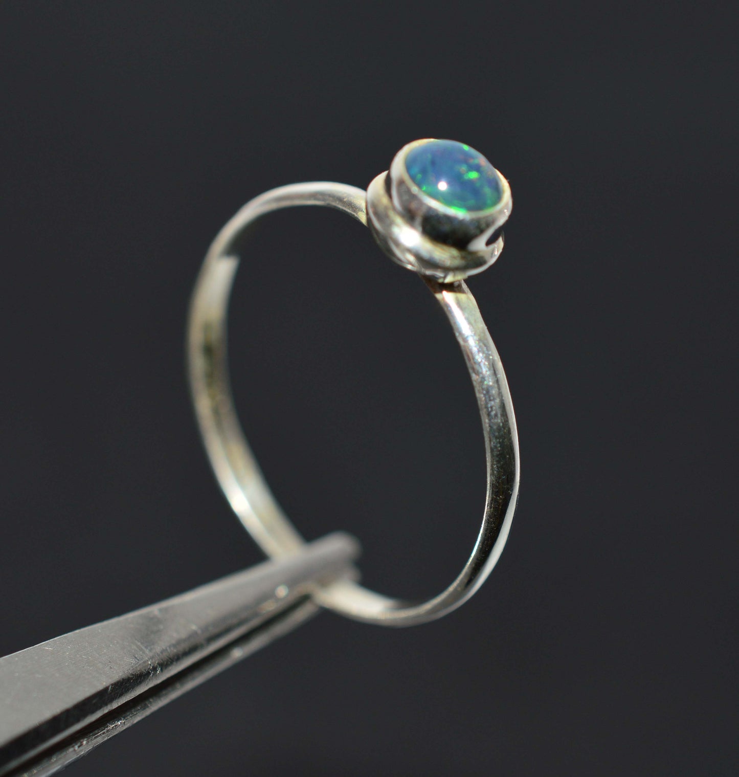 WHOLESALE 5PC 925 SOLID STERLING SILVER BLACK ETHIOPIAN OPAL RING LOT