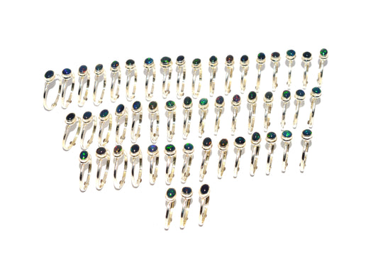 WHOLESALE 51PC 925 SOLID STERLING SILVER BLACK ETHIOPIAN OPAL RING LOT