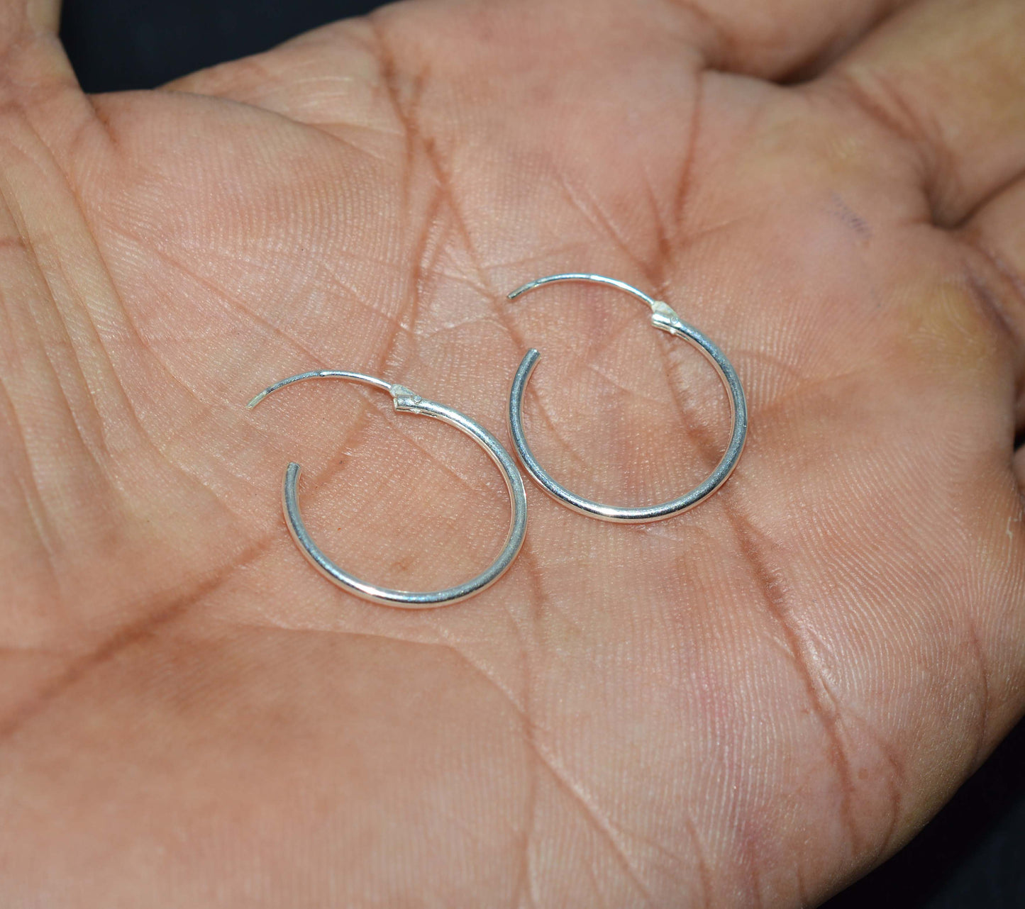 WHOLESALE 9PR 925 SOLID STERLING SILVER PLAIN HOOP EARRING