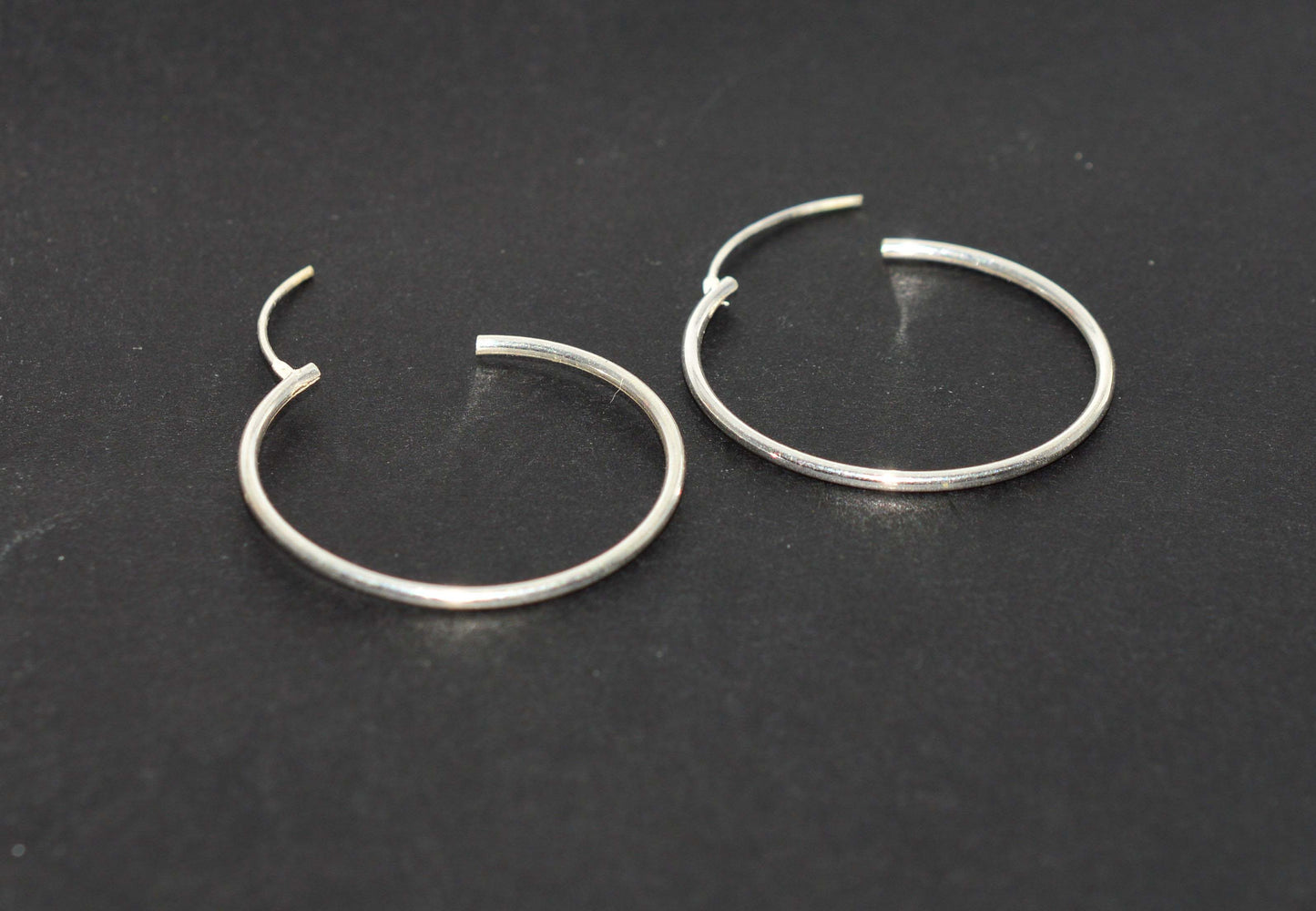 WHOLESALE 4PR 925 SOLID STERLING SILVER PLAIN HOOP EARRING