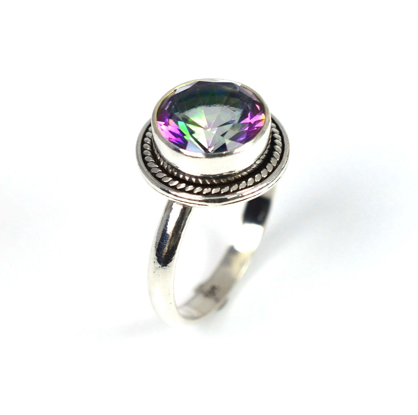 WHOLESALE 11PC 925 SOLID STERLING SILVER FACETED MYSTIC TOPAZ RING LOT