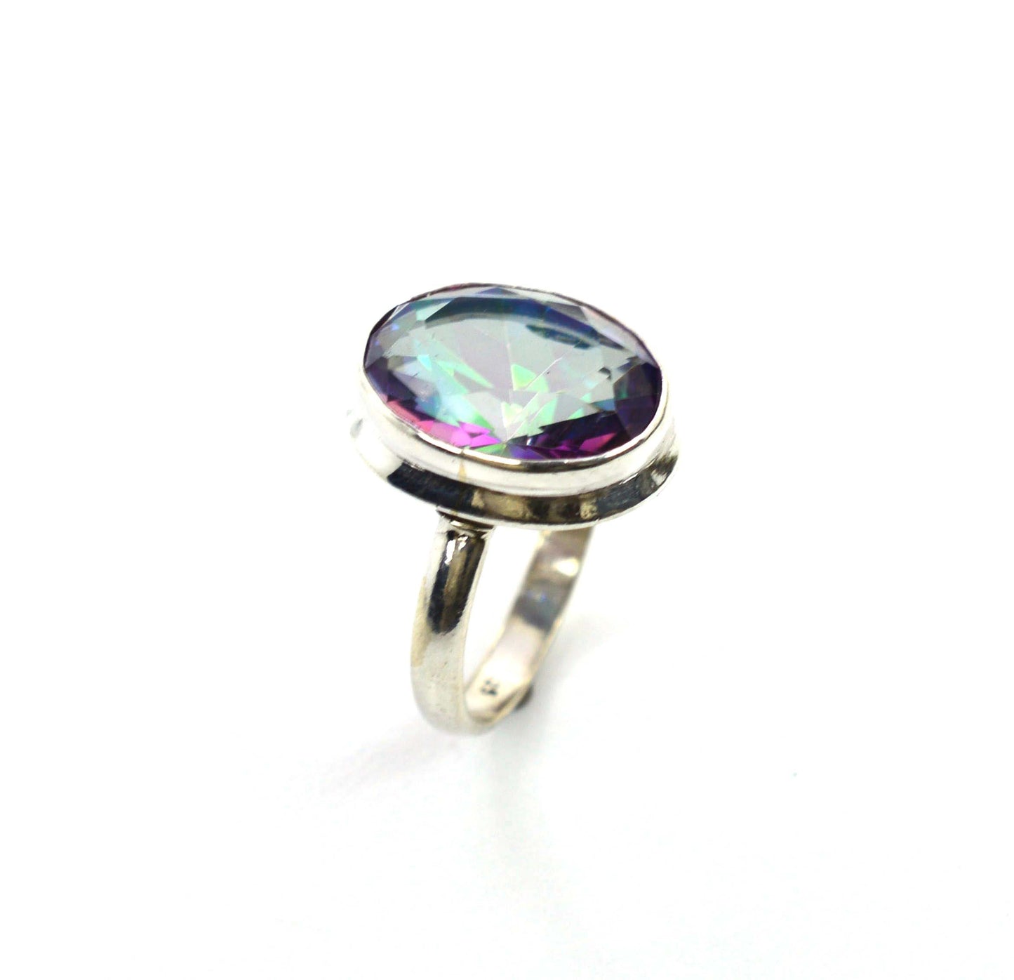 WHOLESALE 11PC 925 SOLID STERLING SILVER FACETED MYSTIC TOPAZ RING LOT