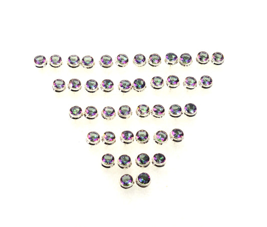 WHOLESALE 21PR 925 SOLID STERLING SILVER CUT MYSTIC TOPAZ STUD EARRING  LOT