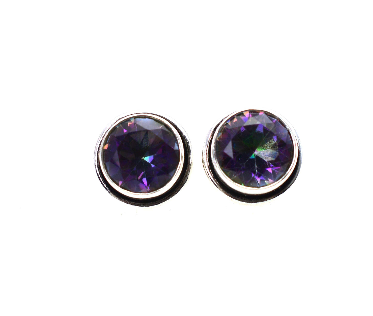 WHOLESALE 5PR 925 SOLID STERLING SILVER CUT MYSTIC TOPAZ STUD EARRING LOT