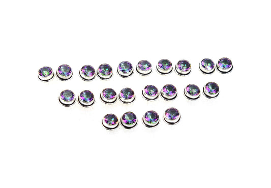 WHOLESALE 11PR 925 SOLID STERLING SILVER CUT MYSTIC TOPAZ STUD EARRING LOT