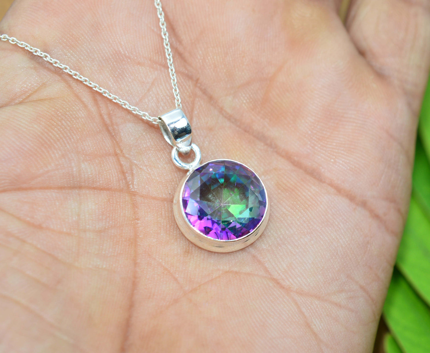 WHOLESALE 5PC 925 SOLID STERLING SILVER CUT MYSTIC TOPAZ PENDANT LOT