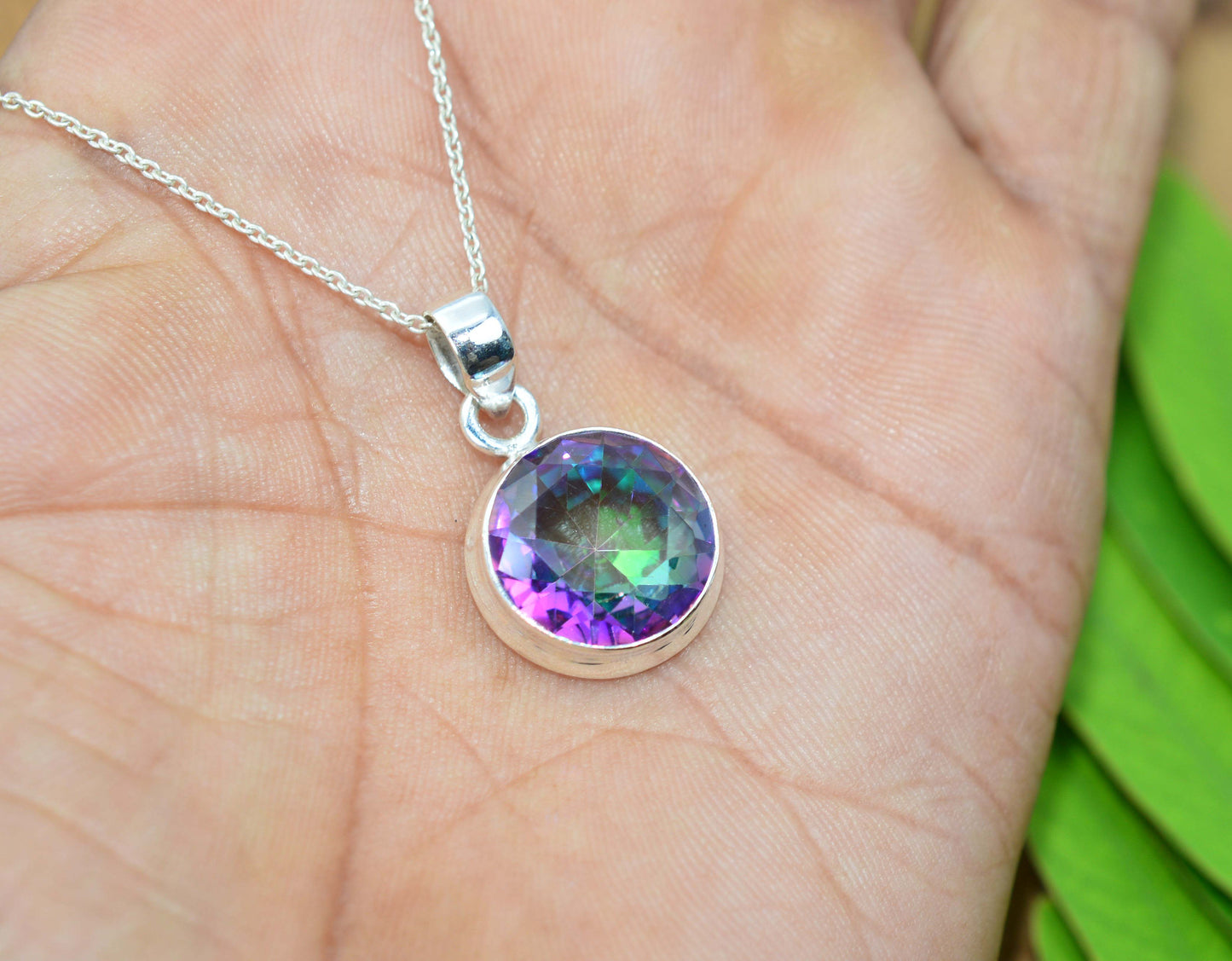 WHOLESALE 11PC 925 SOLID STERLING SILVER CUT MYSTIC TOPAZ PENDANT LOT