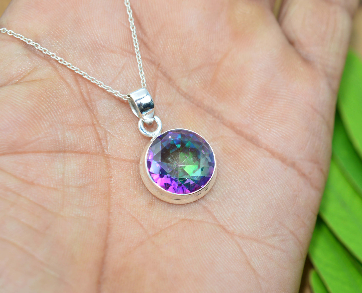 WHOLESALE 21PC 925 SOLID STERLING SILVER CUT MYSTIC TOPAZ PENDANT LOT