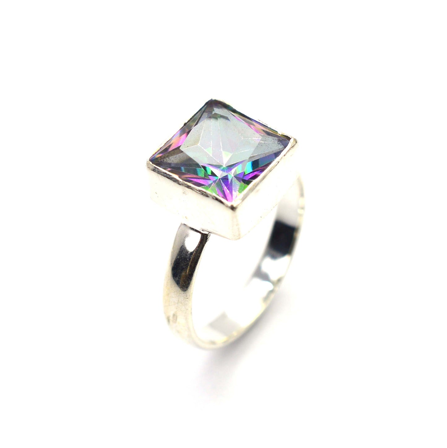 WHOLESALE 11PC 925 SOLID STERLING SILVER CUT MYSTIC TOPAZ RING LOT