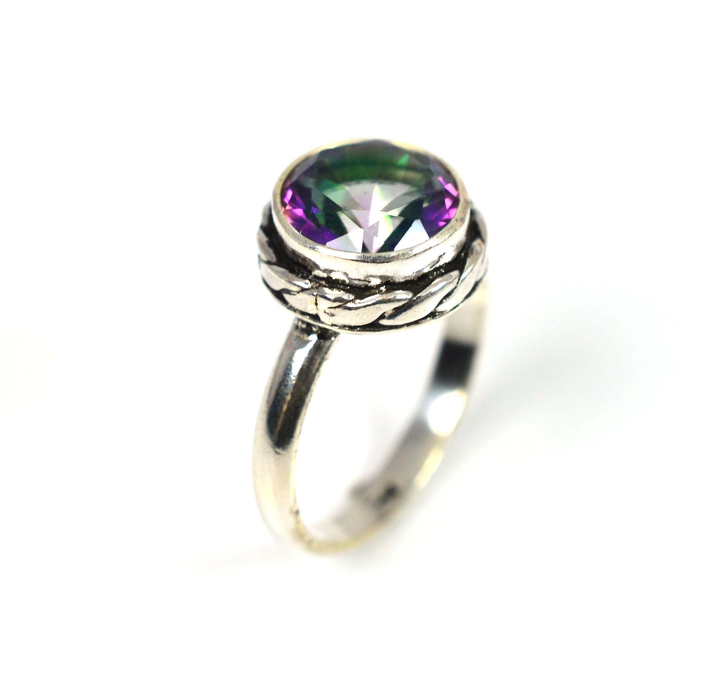 WHOLESALE 5PC 925 SOLID STERLING SILVER CUT MYSTIC TOPAZ RING LOT