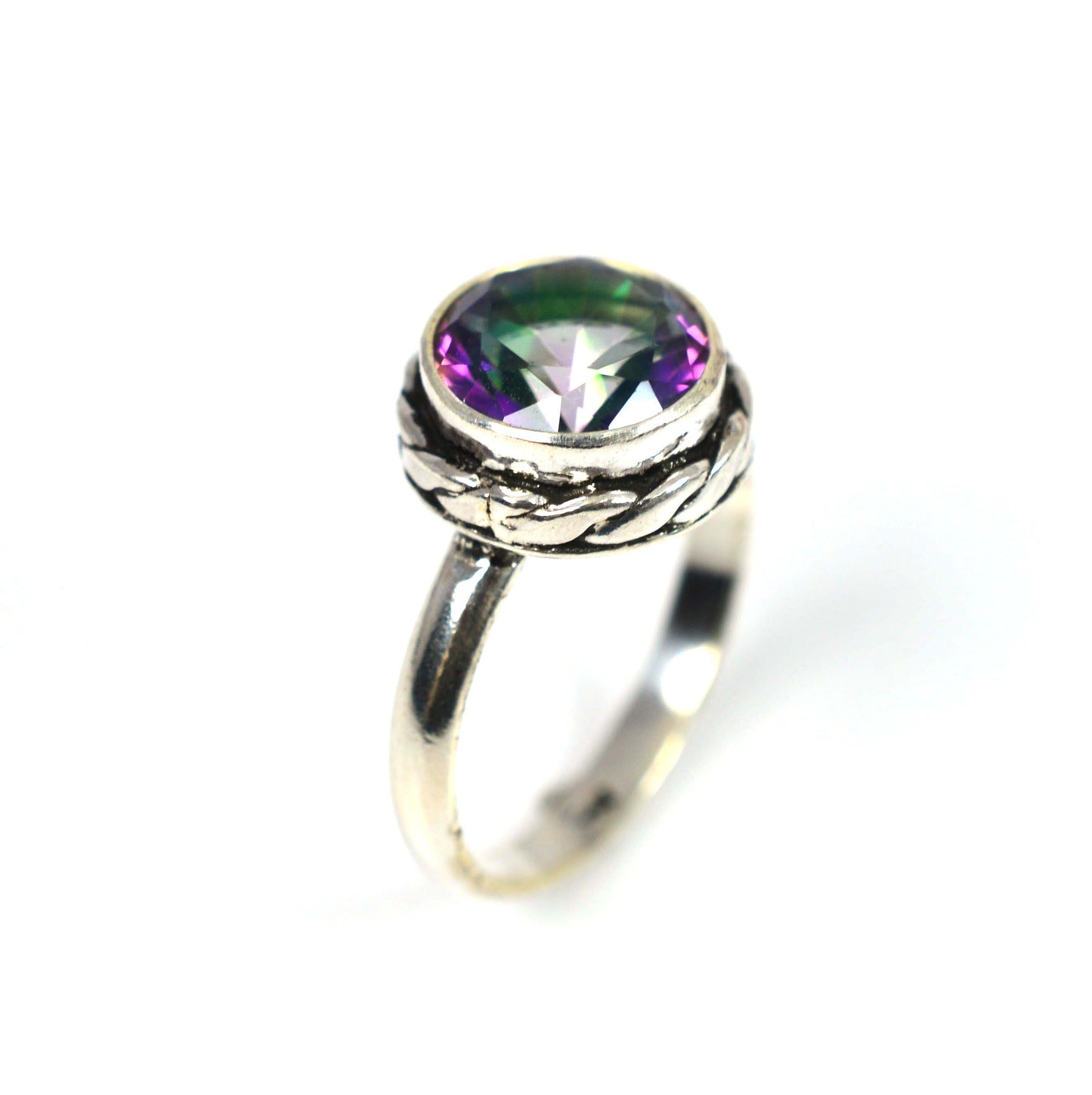 WHOLESALE 11PC 925 SOLID STERLING SILVER CUT MYSTIC TOPAZ RING LOT