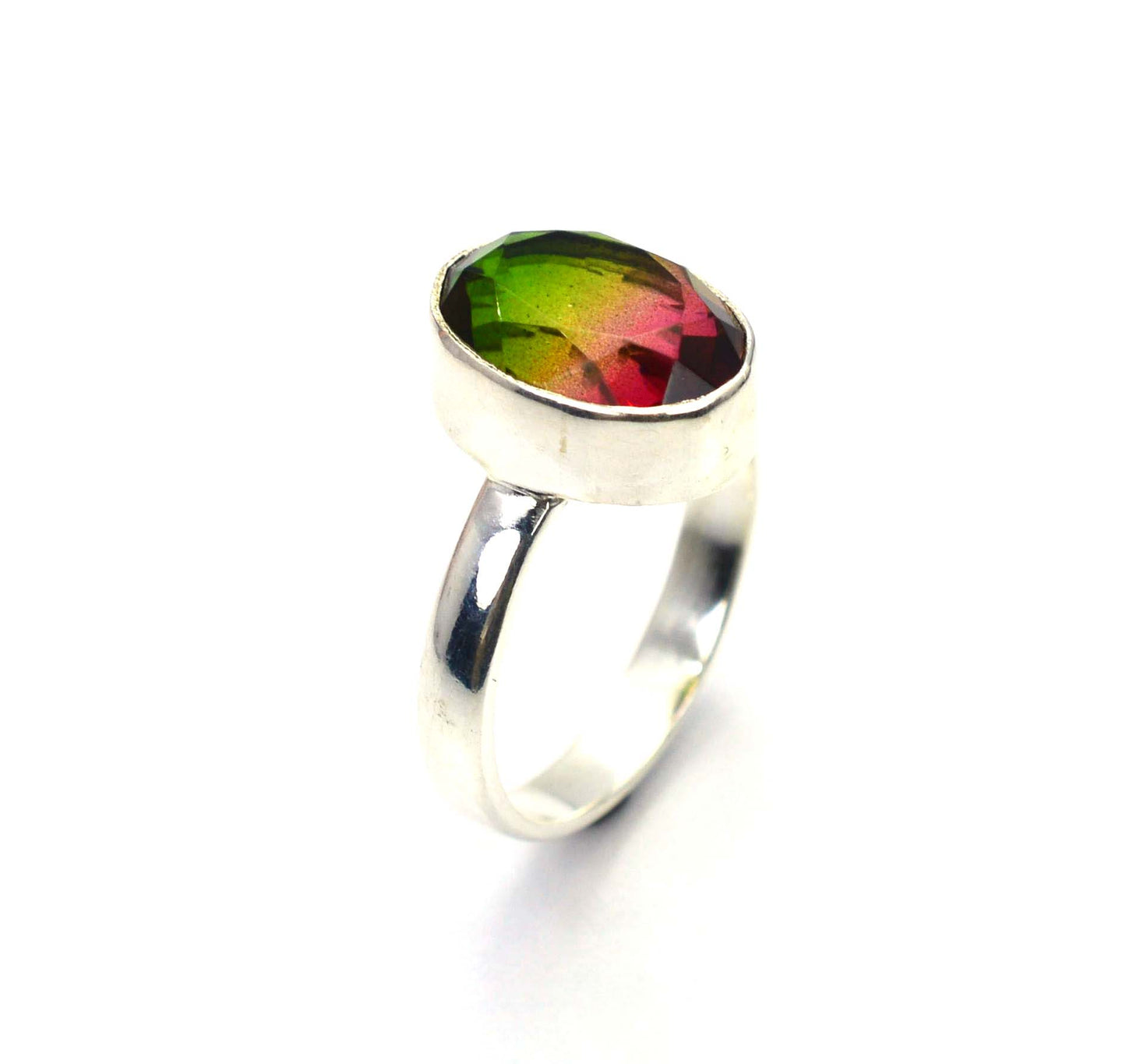 WHOLESALE 11PC 925 SOLID STERLING SILVER CUT WATERMELON QUARTZ RING LOT