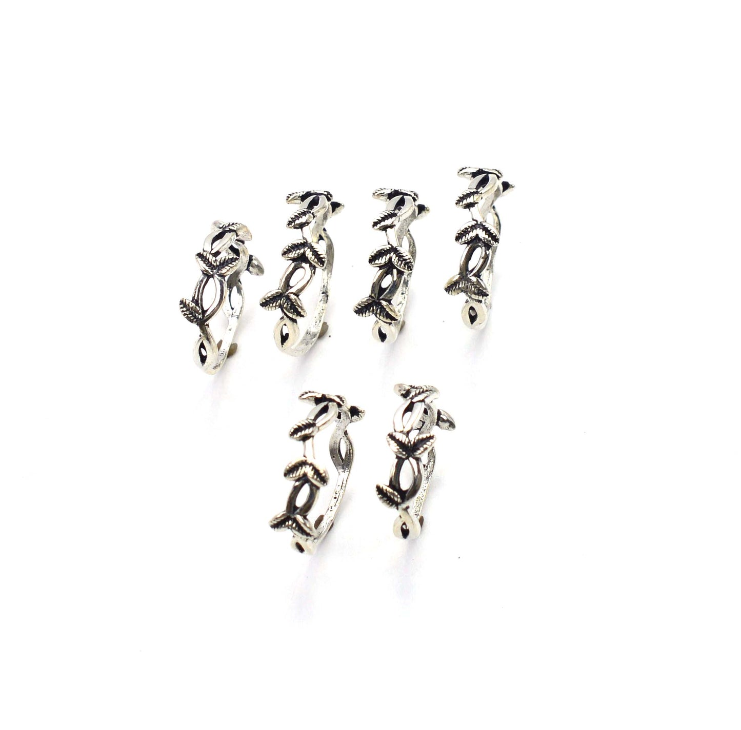WHOLESALE 5PC 925 SOLID STERLING SILVER PLAIN FEATHER RING LOT