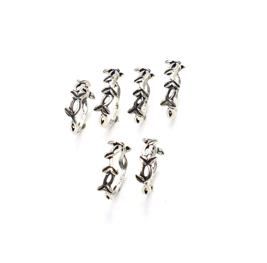 WHOLESALE 5PC 925 SOLID STERLING SILVER PLAIN FEATHER RING LOT