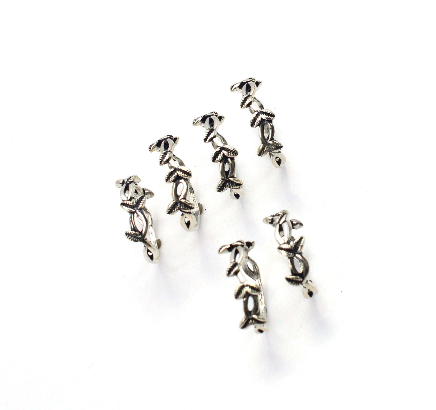 WHOLESALE 5PC 925 SOLID STERLING SILVER PLAIN FEATHER RING LOT