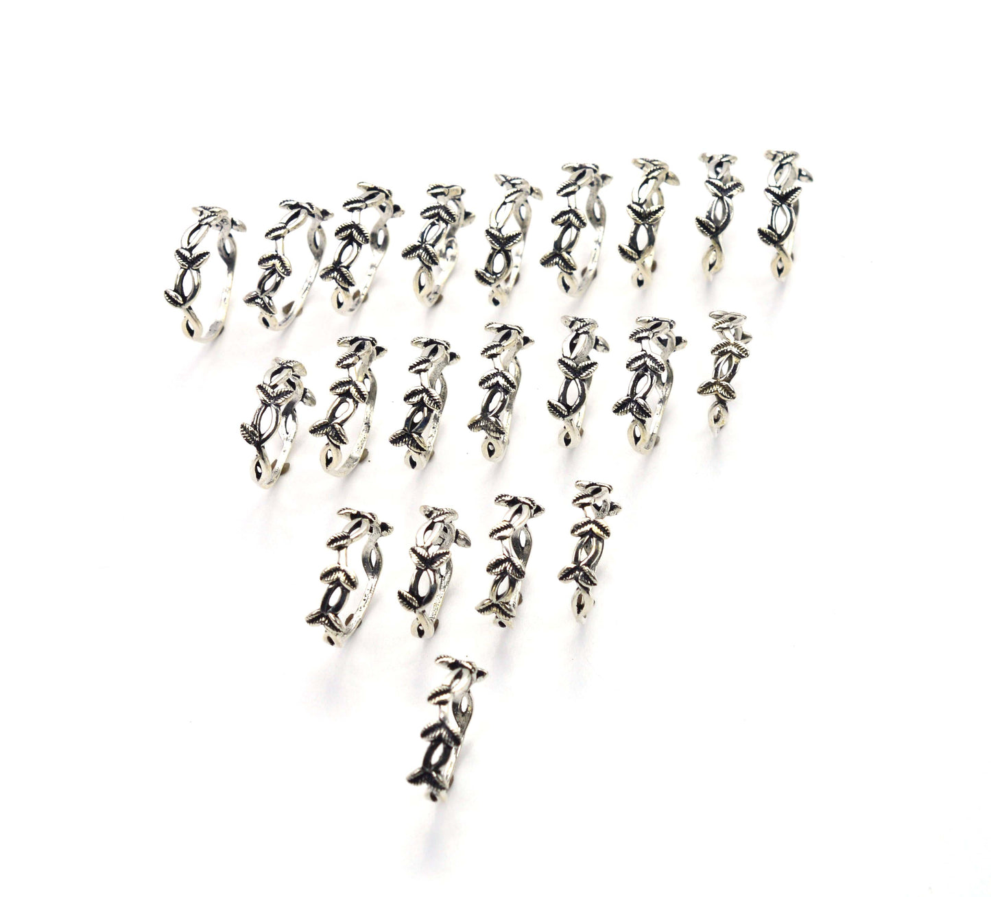 WHOLESALE 21PC 925 SOLID STERLING SILVER PLAIN FEATHER RING LOT