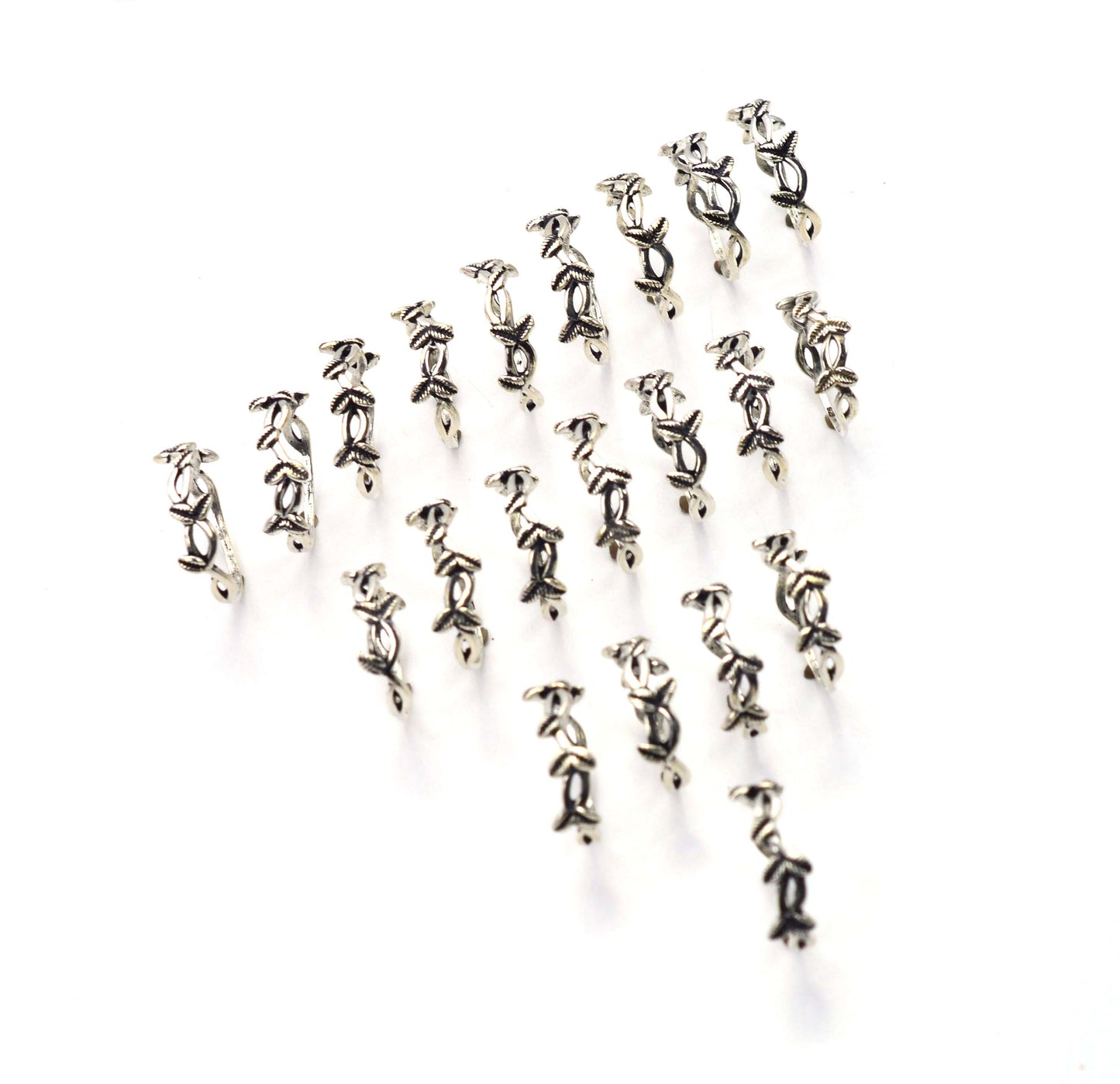 WHOLESALE 21PC 925 SOLID STERLING SILVER PLAIN FEATHER RING LOT