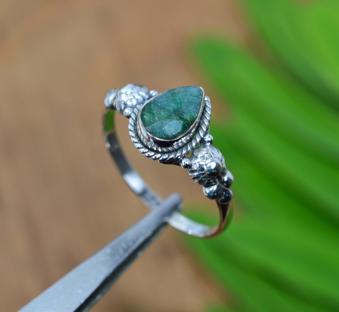WHOLESALE 11PC 925 SOLID STERLING SILVER GREEN Simulated Emerald RING LOT