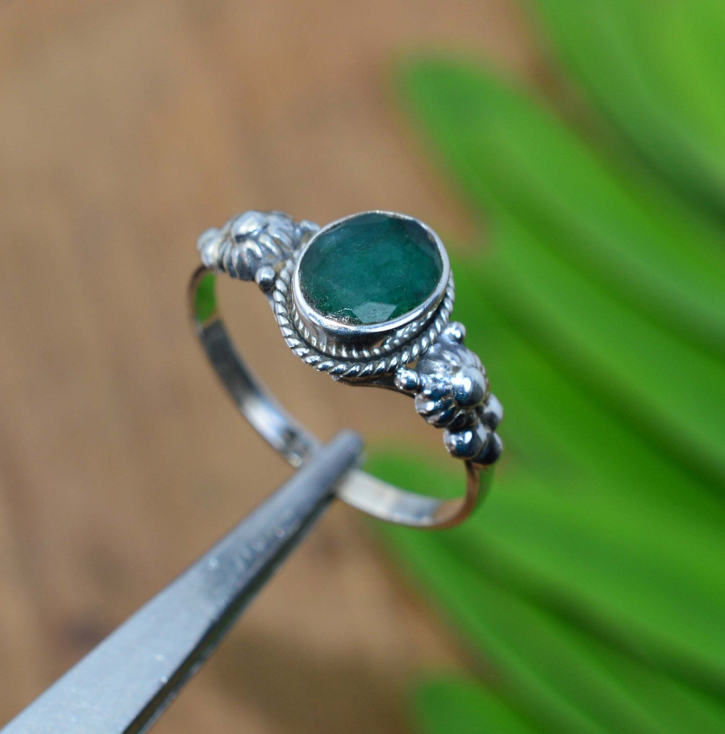 WHOLESALE 21PC 925 SOLID STERLING SILVER GREEN Simulated Emerald RING LOT