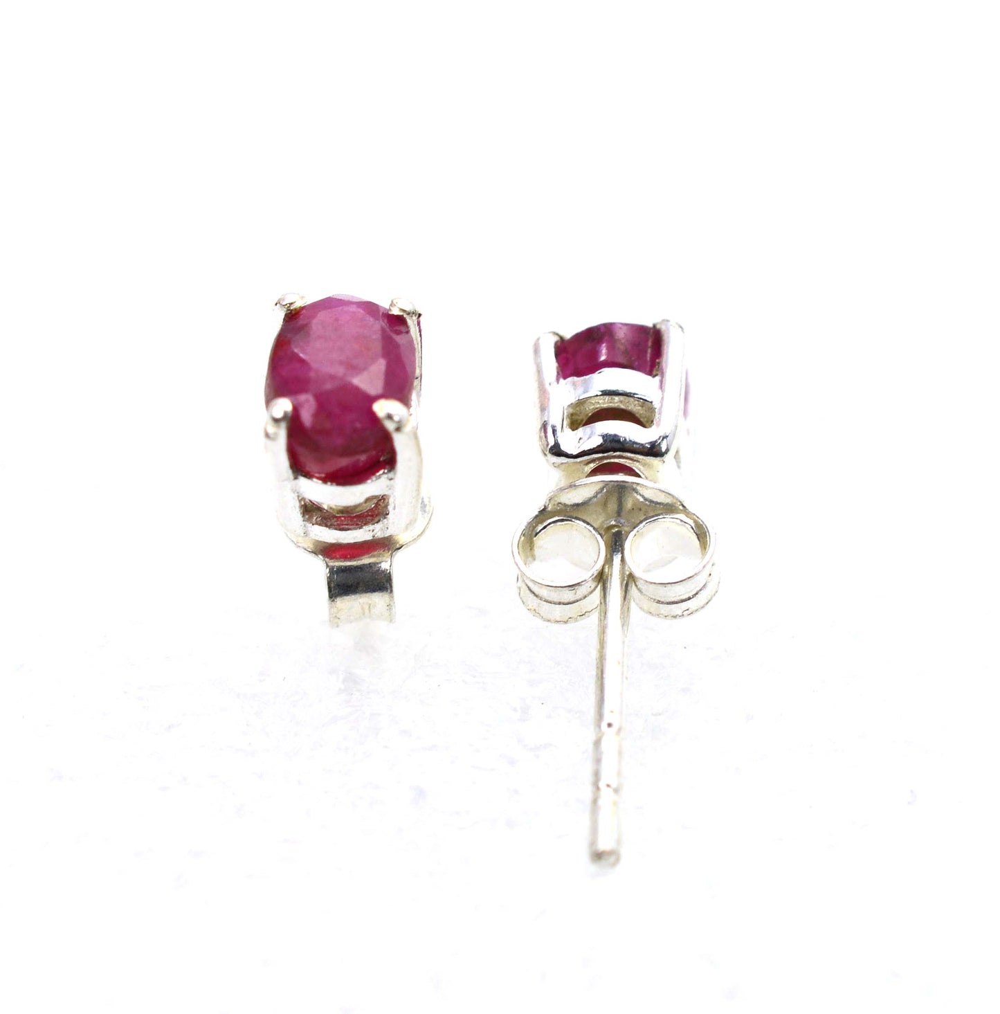 WHOLESALE 5PR 925 STERLING CUT Simulated Ruby STUD EARRING LOT