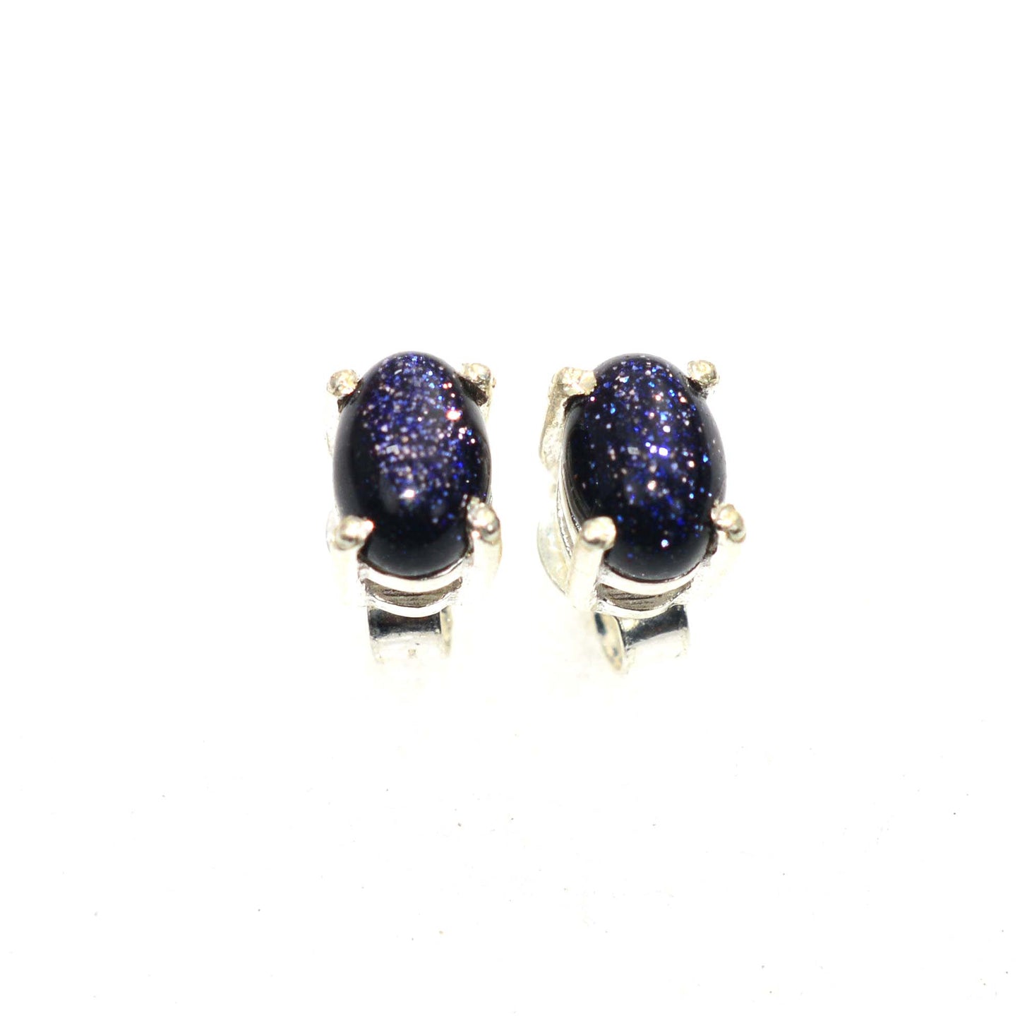 925 SOLID STERLING SILVER BLUE SUNSTONE STUD EARRING