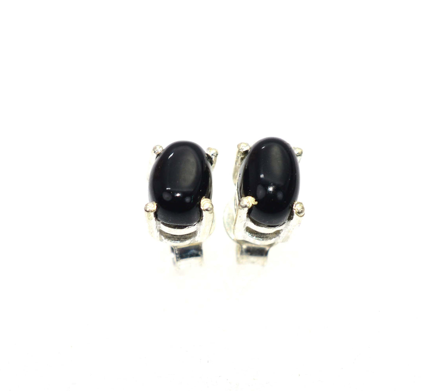 925 SOLID STERLING SILVER BLACK ONYX STUD EARRING