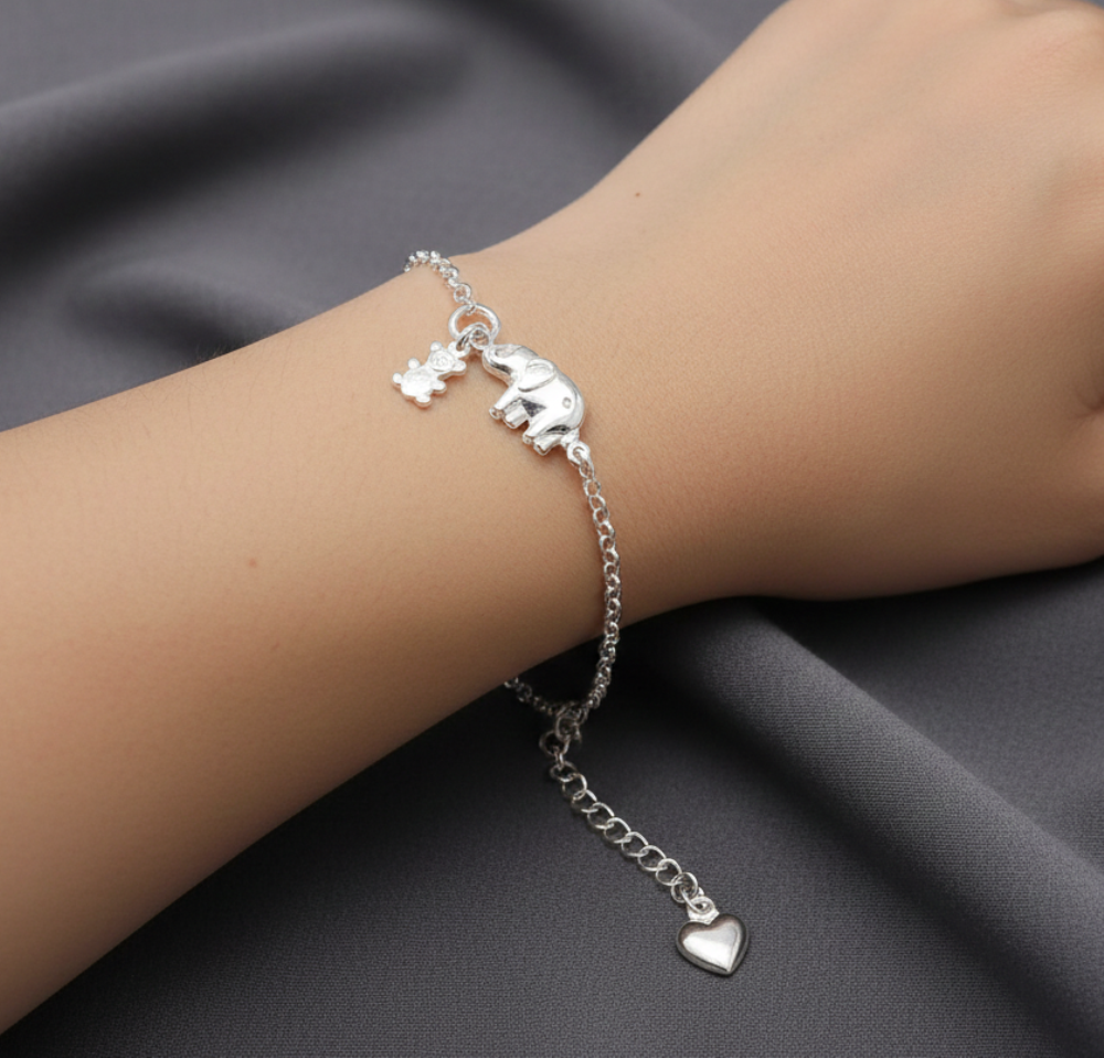 925 Solid Sterling Plain Bracelet - 8.3 Inches