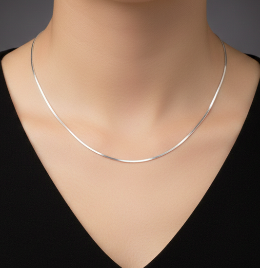 925 Solid Sterling Silver Plain Chain-20 Inch