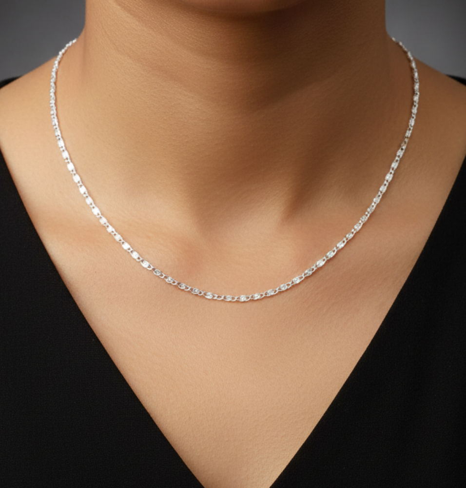 925 Solid Sterling Silver Plain Chain-20 Inch