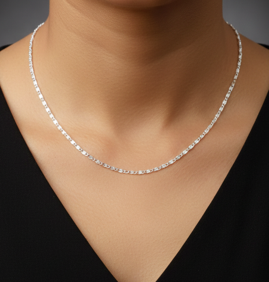 925 Solid Sterling Silver Plain Chain-20 Inch
