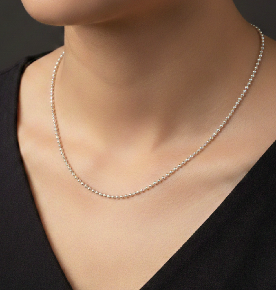 925 Solid Sterling Silver Plain Chain-20 Inch