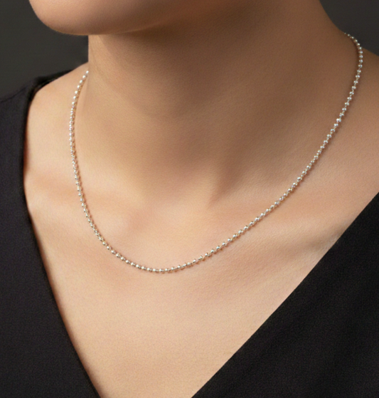 925 Solid Sterling Silver Plain Chain-20 Inch