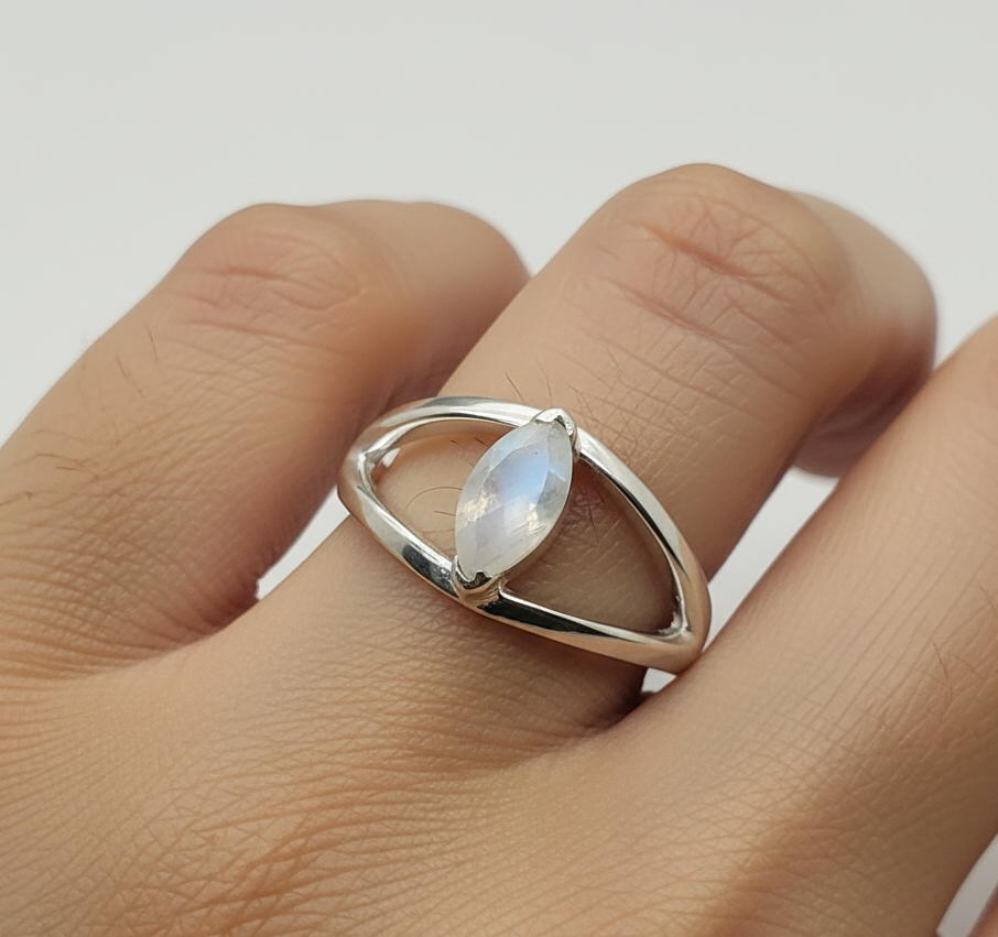 925 Solid Sterling Silver Natural Faceted Gemstone Designer Ring