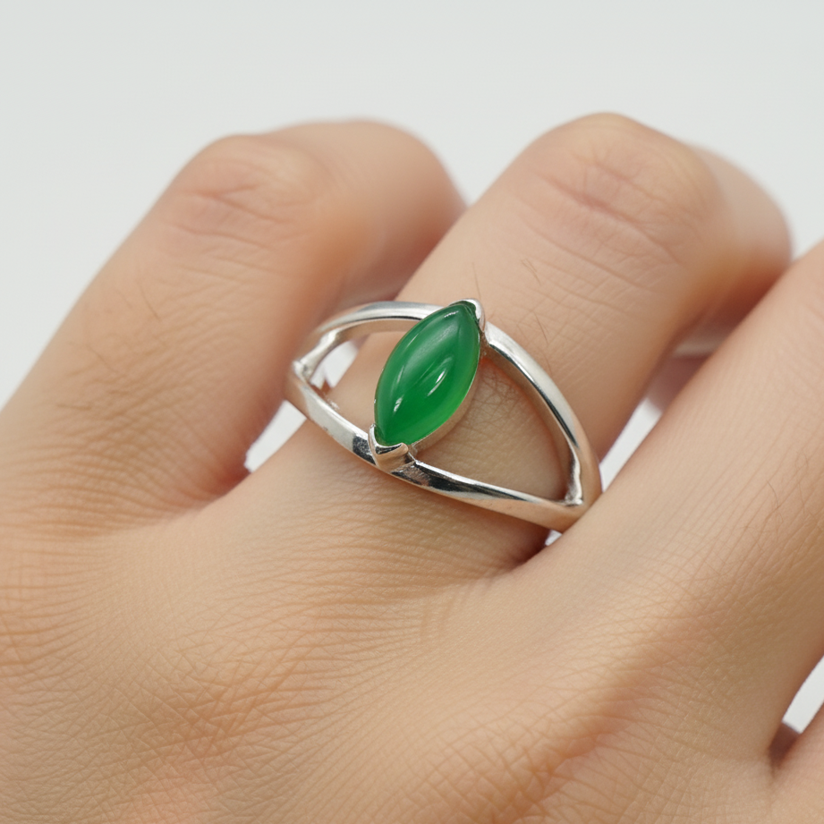 925 Solid Sterling Silver Natural Gemstone Ring
