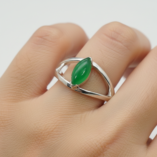 925 Solid Sterling Silver Natural Gemstone Ring