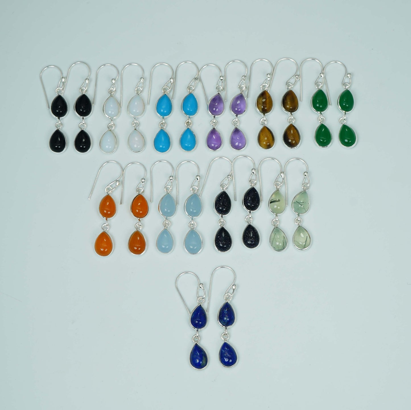 Wholesale 925 11PR Solid Sterling Silver Amethyst Mixstone Hook Earring Lot