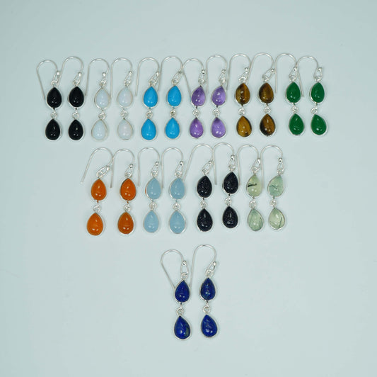 Wholesale 925 11PR Solid Sterling Silver Amethyst Mixstone Hook Earring Lot