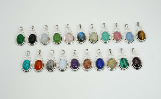 Wholesale 925 21PC Sterling Silver Turquoise Tiger Eye Mix Pendant Lot