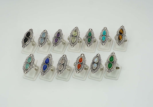 Wholesale 925 13PC Sterling Silver Carnelian Amethyst Mix Stone Ring Lot