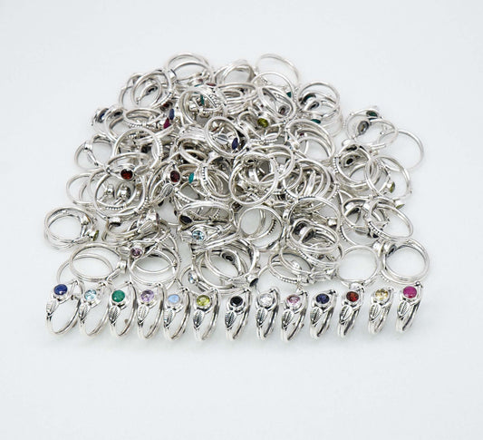 Wholesale 925 151PC Solid Sterling Silver Peridot Blue Topaz Mix Ring Lot