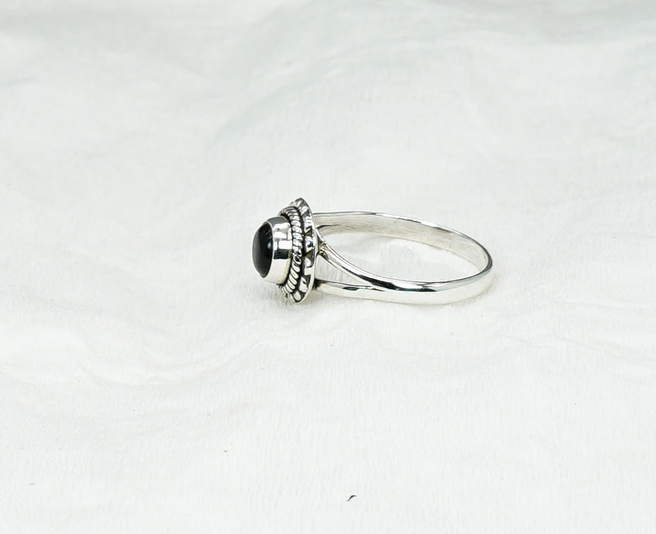 925 Solid Sterling Silver Black Onyx Ring - 9 US