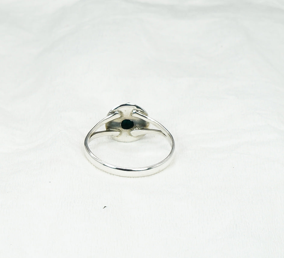 925 Solid Sterling Silver Blue Turquoise Ring - 10 US